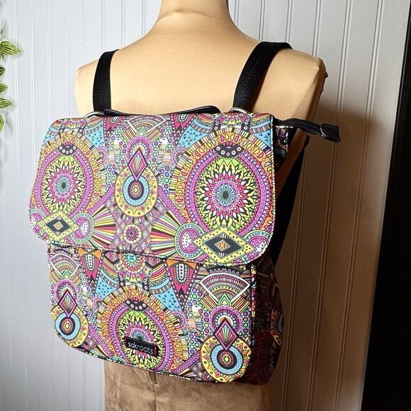 Sakroots Rainbow Wanderlust Twill Loyola Convertible Backpack Purse Shoulder Bag - Picture 6 of 13